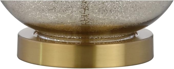 JONATHAN Y JYL1068A-SET2 25" Mercury Glass Table Lamp Set of 2 for Living Room Bedroom, Contemporary Glam Bedside Nightstand Lamps with White Linen Drum Shade and Brass Gold Base, LED Bulbs Included