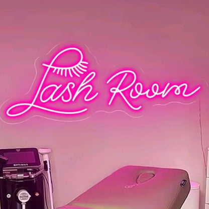 Lash Room Neon Sign - Wall Decor, Office Light, Salon Art - Neon Light for Shop - Size: 16x6.4in