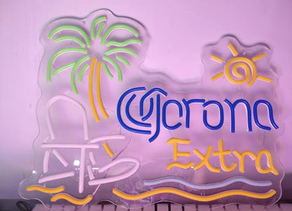 New 20""x16"" Coronas Extra Palm Tree Beach Chair Sun Neon Sign Man Cave Sports Bar Pub Beer LED Neon Light Lamp CX154 Handmade LED Neon Tubing Signs