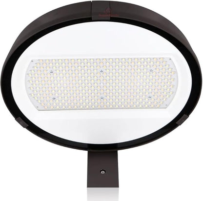 RuggedGrade 150W LED Post Top Light - Perconi Series - 21,000 Lumens - Color Selectable 4000K/5000K - Slip Fit Mount - Photocell - Full Tunable - Bronze Housing - DLC 5.1 Premium