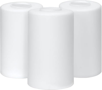 Kira Home 7" Cylinder Glass Shades, Opal Replacement Glass, 1-5/8" Fitter Opening for Threaded Medium Base Socket, 6.75" x 4", 3-Pack