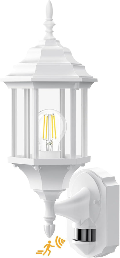 Redluck Motion Sensor Outdoor Lights, 16 inch Dusk to Dawn Outside Porch Lights, Waterproof Anti-Rust Aluminum Outdoor Wall Lights Exterior Lighting Fixtures for House, Garage, Front Door, White