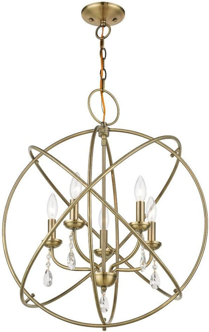 Livex Lighting 40905-07 Aria Collection 5-Light Chandelier for Entryways and Bedrooms, Bronze