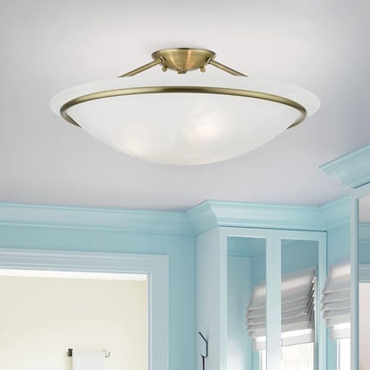 Livex Lighting 4825-91 Newburgh 3-Light Ceiling Mount, Brushed Nickel