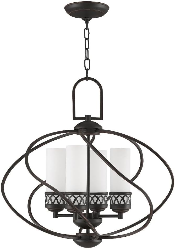 Livex Lighting 4724-91 Westfield 4-Light Chandelier, Brushed Nickel, 22"L x 22"W x 21.25"H
