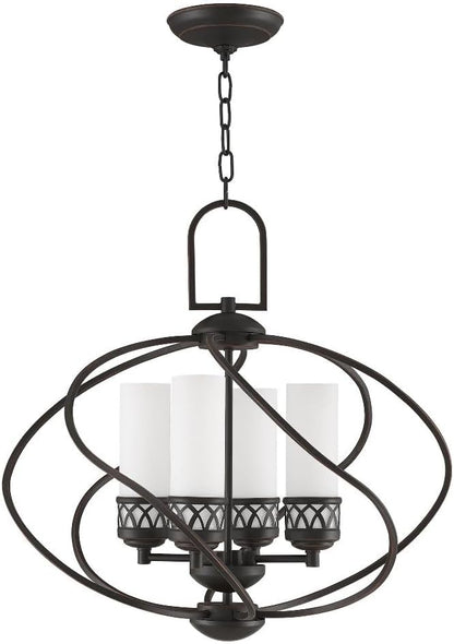 Livex Lighting 4724-91 Westfield 4-Light Chandelier, Brushed Nickel, 22"L x 22"W x 21.25"H