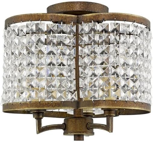 Livex Lighting 50573-91 Gramercy 3-Light Ceiling Mount, Brushed Nickel