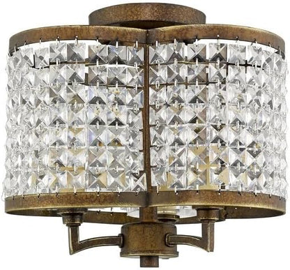 Livex Lighting 50573-91 Gramercy 3-Light Ceiling Mount, Brushed Nickel