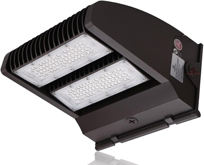 RuggedGrade 80W - Rotate III Series LED Wall Pack - 11,100 Lumens - 5000K Bright White - High Efficiency 140 Lumen per Watt - Outdoor LED Wall Light - Brown - DLC 5.1 Premium