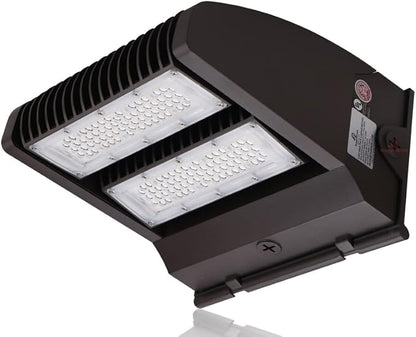 RuggedGrade 80W - Rotate III Series LED Wall Pack - 11,100 Lumens - 5000K Bright White - High Efficiency 140 Lumen per Watt - Outdoor LED Wall Light - Brown - DLC 5.1 Premium