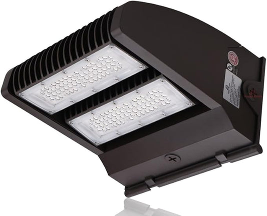 RuggedGrade 80W - Rotate III Series LED Wall Pack - 11,100 Lumens - 5000K Bright White - High Efficiency 140 Lumen per Watt - Outdoor LED Wall Light - Brown - DLC 5.1 Premium