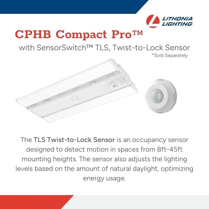 Lithonia Lighting Compact Pro LED High Bay Light, Ceiling Lighting Fixture, Adjustable 24000/27000/30000 Lumens, Selectable 4000K/5000K, MVOLT 120-277V (CPHB ALO16 MVOLT SWW9 80CRI DWH)