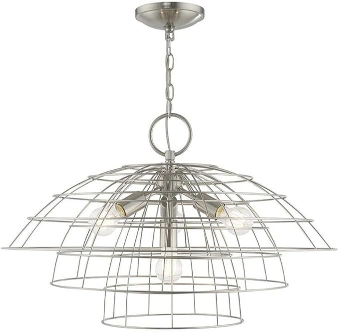 Livex Lighting 4 Lt Brushed Nickel Chandelier
