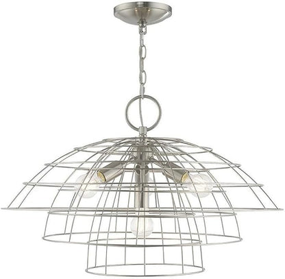 Livex Lighting 4 Lt Brushed Nickel Chandelier