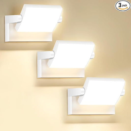 3Pack Outdoor LED Wall Light 40W White Flood Lights 350°Rotation Exterior Lighting Fixture Commercial Security 3000K Waterporof for Barn Yard Garage Building Area Backyard