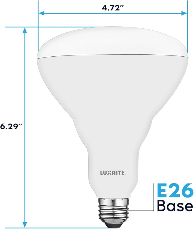 LUXRITE BR40 LED Light Bulbs, 85W Equivalent, 2700K Warm White, Dimmable, 1100 Lumen, LED Flood Light Bulb, 13W, E26 Medium Base, Indoor/Outdoor - Perfect for Office and Recessed Lighting (12 Pack)
