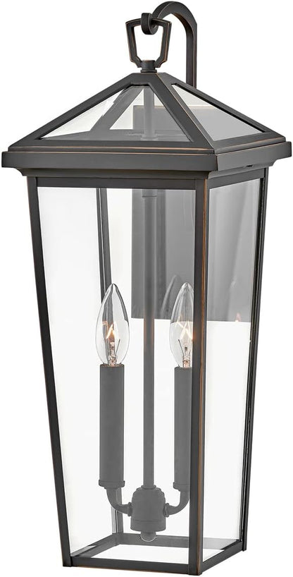 Hinkley Alford Place 25655OZ Medium Outdoor Tall Wall Mount Lantern - Die Cast Aluminum Frame, Sealed Clear Glass - Oil Rubbed Bronze