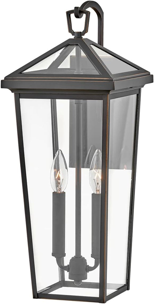 Hinkley Alford Place 25655OZ Medium Outdoor Tall Wall Mount Lantern - Die Cast Aluminum Frame, Sealed Clear Glass - Oil Rubbed Bronze