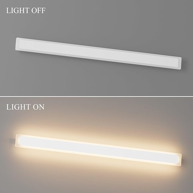 2 Pack 47.2In Long Outdoor Wall Lights 35W Exterior Wall Light 3000K Outdoor Wall Mount Lighting IP65 Waterproof Anti Rust for House(White)