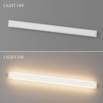 2 Pack 47.2In Long Outdoor Wall Lights 35W Exterior Wall Light 3000K Outdoor Wall Mount Lighting IP65 Waterproof Anti Rust for House(White)