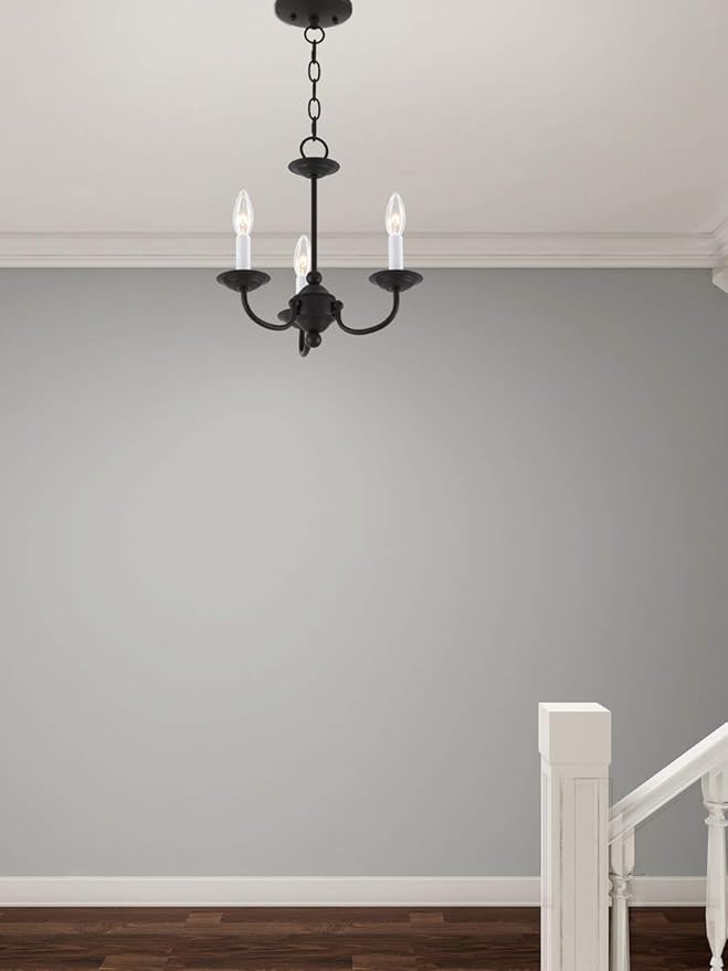 Livex Lighting 4153-04 Home Basics 3 Light Black Mini Chandelier, 14Hx14W