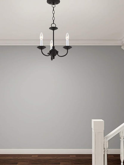 Livex Lighting 4153-04 Home Basics 3 Light Black Mini Chandelier, 14Hx14W
