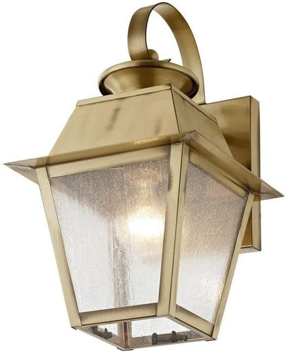 Livex Lighting 2162-29 Transitional One Light Outdoor Wall Lantern from Mansfield Collection in Pwt, Nckl, B/S, Slvr. Finish, Vintage Pewter