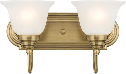 Livex Lighting 1002-01 Belmont 2-Light Bath Light, Antique Brass