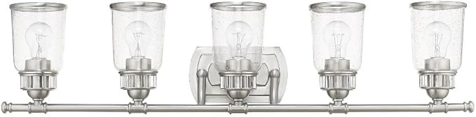 Livex 10515-05 Contemporary Modern Five Light Bath Vanity from Lawrenceville Collection Finish, Polished Chrome