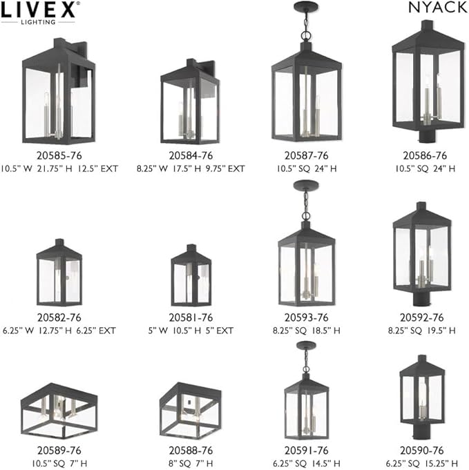 Livex Lighting 20586-07 Nyack Bronze 3 Light Outdoor Post Top Lantern