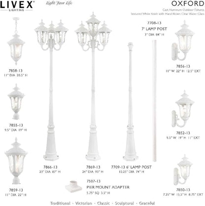 Livex Lighting 7869-14 Oxford 4 Light Outdoor 4 Head Post, Black