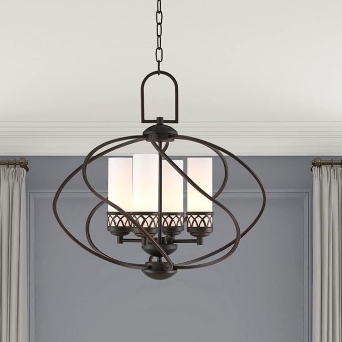 Livex Lighting 4724-91 Westfield 4-Light Chandelier, Brushed Nickel, 22"L x 22"W x 21.25"H