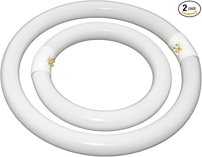 Circular Light Bulbs Set FC12T9-DL and FC8T9-DL Daylight Fluorescent Lamp,Circline 6500K 12inch T9 32Watts and 8inch 22Watts Replacement for Ceiling Light,12,000hrs Long Lifespans