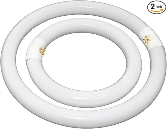Circular Light Bulbs Set FC12T9-DL and FC8T9-DL Daylight Fluorescent Lamp,Circline 6500K 12inch T9 32Watts and 8inch 22Watts Replacement for Ceiling Light,12,000hrs Long Lifespans