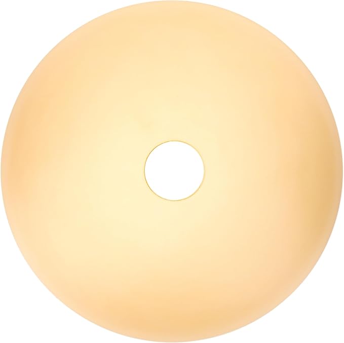 Bowl Glass Lamp Shade Replacement, 1-5/8 inch Fitter, 11.8" Diameter, 6.1" Height, Frosted Amber Globe Cover for Kitchen Island Pendant Light