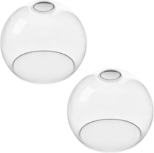 Fixture Replacement Globe Shade with 1.65 Inch Fitter, 8 Inch Diameter, E26 Base 1-5/8 Inch Fitter, Glass Lampshade Cover for Pendant Wall Sconce Chandelier