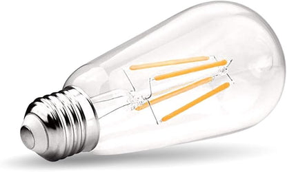 LUXRITE Vintage LED Edison Bulb 60W Equivalent, ST19 ST58, 2700K Warm White, 550 Lumens, Dimmable LED Filament Bulb 5W, Clear Glass, UL Listed, E26 Medium Base (6 Pack)