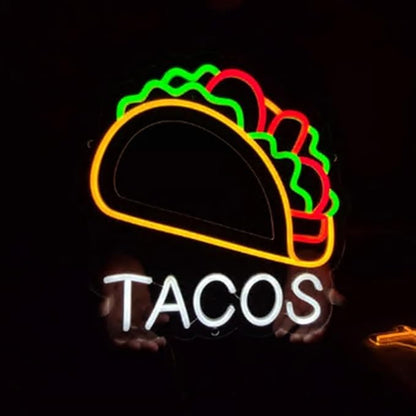 Tacos neon sign, 20inches tacos led light, mexican food neon lights, street food led sign