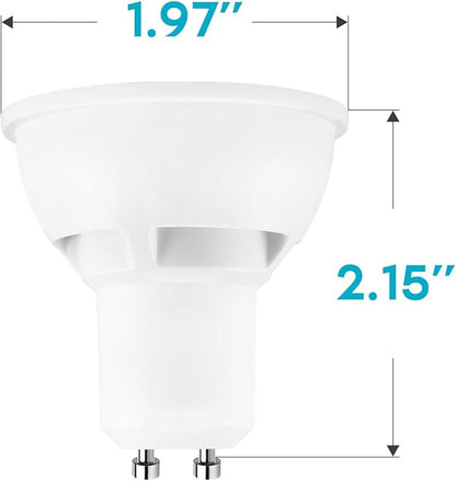 LUXRITE MR16 GU10 LED Bulbs Dimmable, 50W Halogen Equivalent, 5000K Bright White, 500 Lumens, 120V Spotlight LED Bulb GU10, Enclosed Fixture Rated, Perfect for Landscape or Home Lighting (6 Pack)