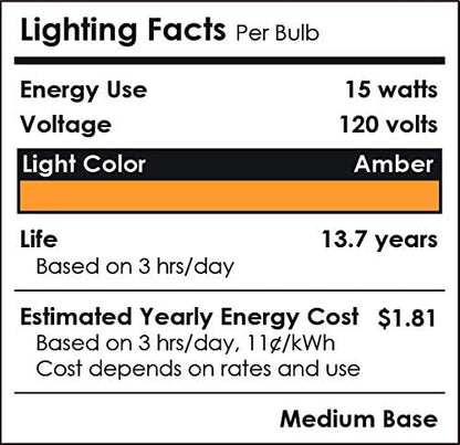 Sunlite 81479 LED PAR38 Colored Recessed Light Bulb, 15 watt (75W Equivalent), Medium (E26) Base, Floodlight, ETL Listed, Amber, 1 Pack