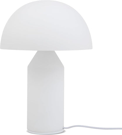 Brightech Venus Glass - 14" Contemporary Table Lamp with Glass Shade and Body - Unique Mushroom Table Lamp - Dimmable LED Light Bulbs for Bedroom Reading, Great Décor for Living Rooms, Offices