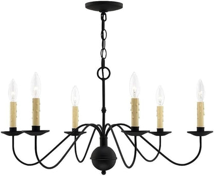 Livex Lighting 4450-04 Heritage 6 Light Black Chandelier