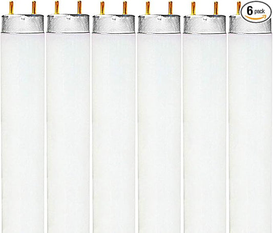 LUXRITE F32T8/850 32W 48 Inch T8 Fluorescent Tube Light Bulb, 5000K Bright White, 2800 Lumens, G13 Medium Bi-Pin Base, LR20734, 6-Pack