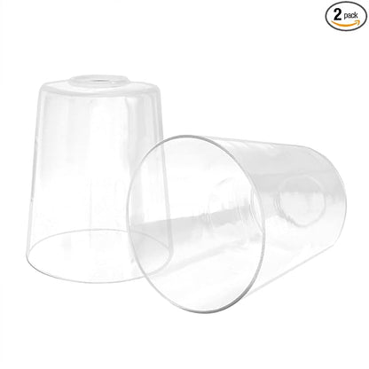 2 Pack Clear Glass Shade, Modern Light Fixture Replacement Globe or Cover with 1-5/8-Inch Fitter for Chandelier Wall Sconce Pendant Light, G0026