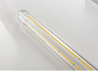 Leools LED Tube Bulbs,T10 Tubular Edison Style LED Filament Bulb, 12W Dimmable Antique LED Bulb,E26 Base,Clear Glass,Warm White,2700K,1000LM(75-100W Equivalent),11.8inch,Pack of 4