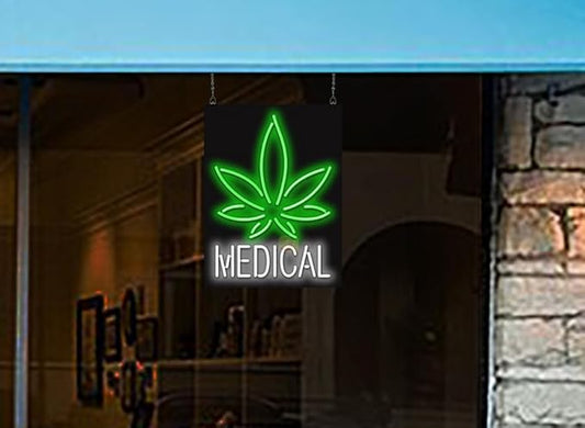 Medical with Leaf Neon Sign