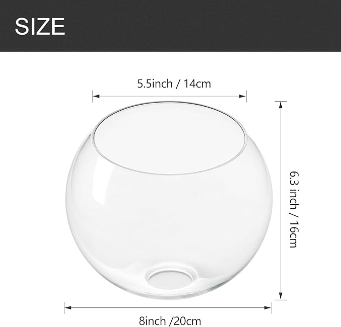 Fixture Replacement Globe Shade with 1.65 Inch Fitter, 8 Inch Diameter, E26 Base 1-5/8 Inch Fitter, Glass Lampshade Cover for Pendant Wall Sconce Chandelier