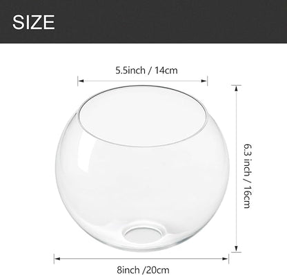 Fixture Replacement Globe Shade with 1.65 Inch Fitter, 8 Inch Diameter, E26 Base 1-5/8 Inch Fitter, Glass Lampshade Cover for Pendant Wall Sconce Chandelier