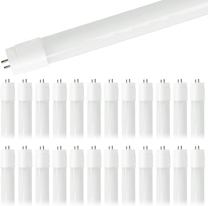 GoodBulb 4 Foot LED Tube 17 Watt T8 Medium Bi-Pin Base 5000K Daylight High Output 2400 Lumens 83 CRI Type A Plug & Go Car Dealership Lighting 25 Pack