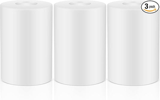 3 Pcs White Frosted Glass Shade Replacements for Pendant Light Fixtures Glass Lamp Shade Cover, 1-5/8 Inch Fitter E26 Base, 4"w x 6"h, Replacement Lamp Globe for Chandelier Wall Sconce